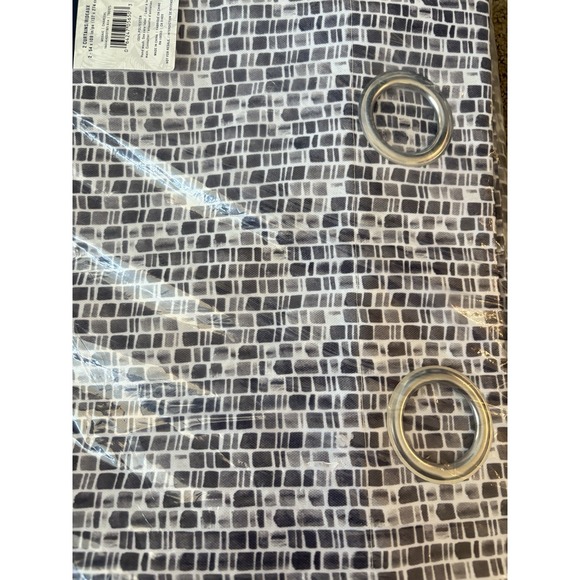 Tommy Bahama Pole Top Drapes curtain 2 Panels 54x108 Charcoal Mosaic HTF New - Picture 5 of 6